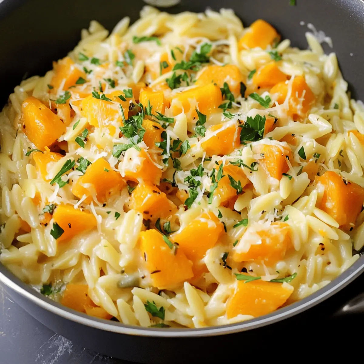 Cozy Up with Cheesy Butternut Squash Orzo Delight