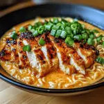 FIERY CHICKEN RAMEN WITH CREAMY GARLIC SAUCE