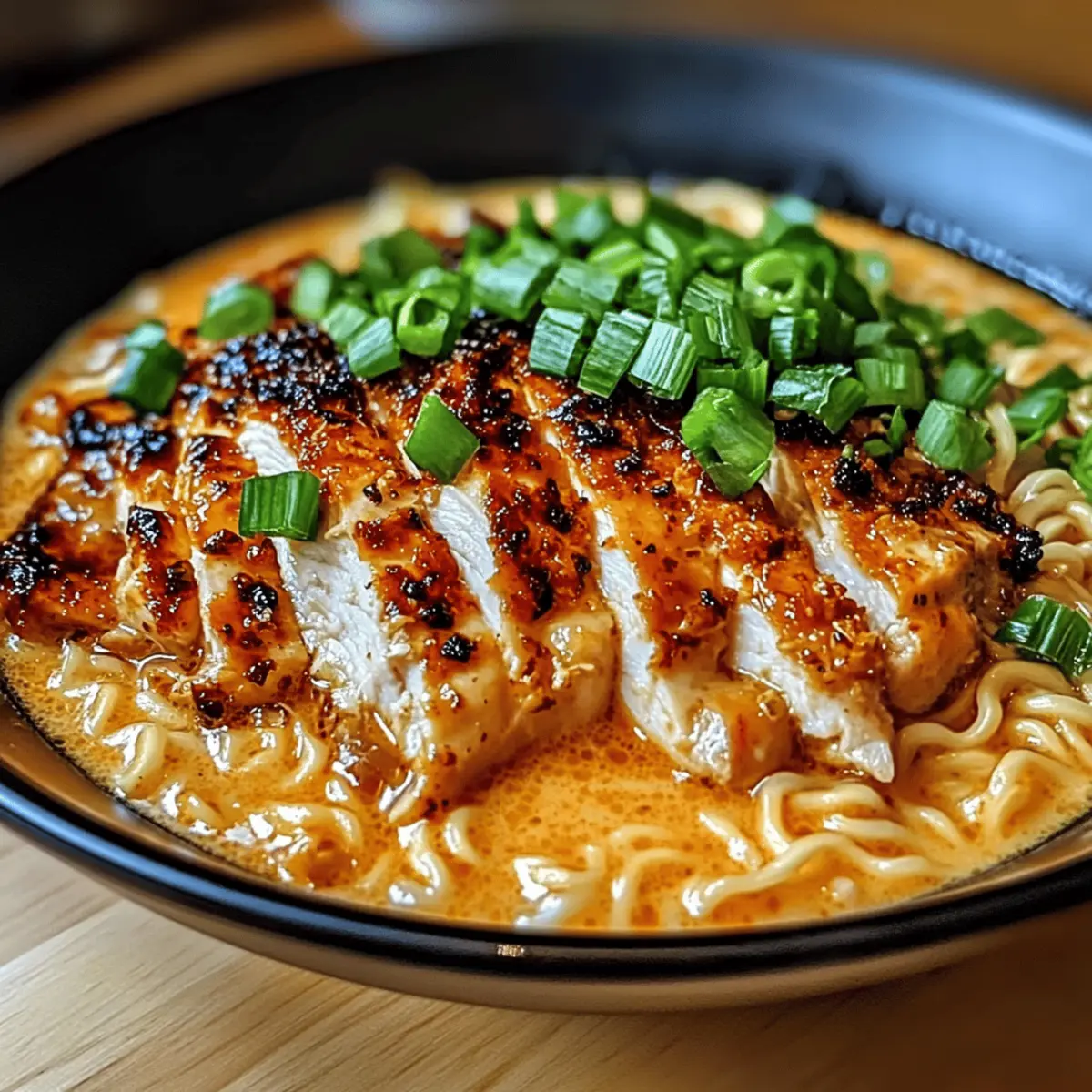 Fiery Chicken Ramen with Creamy Garlic Sauce for Cozy Nights
