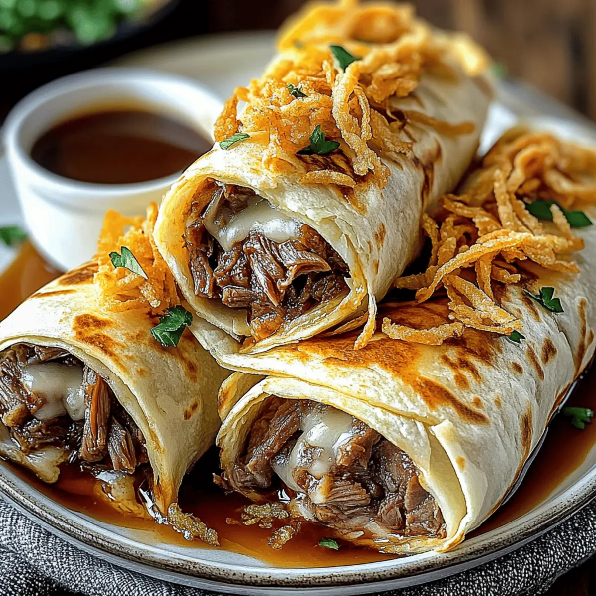 Irresistible French Dip Tortilla Roll Ups for Easy Snacking