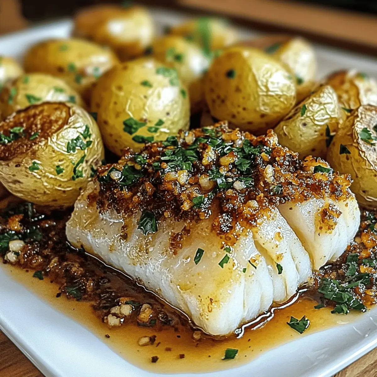 Garlic Butter Cod with Roasted Potatoes for Easy Dinner Bliss