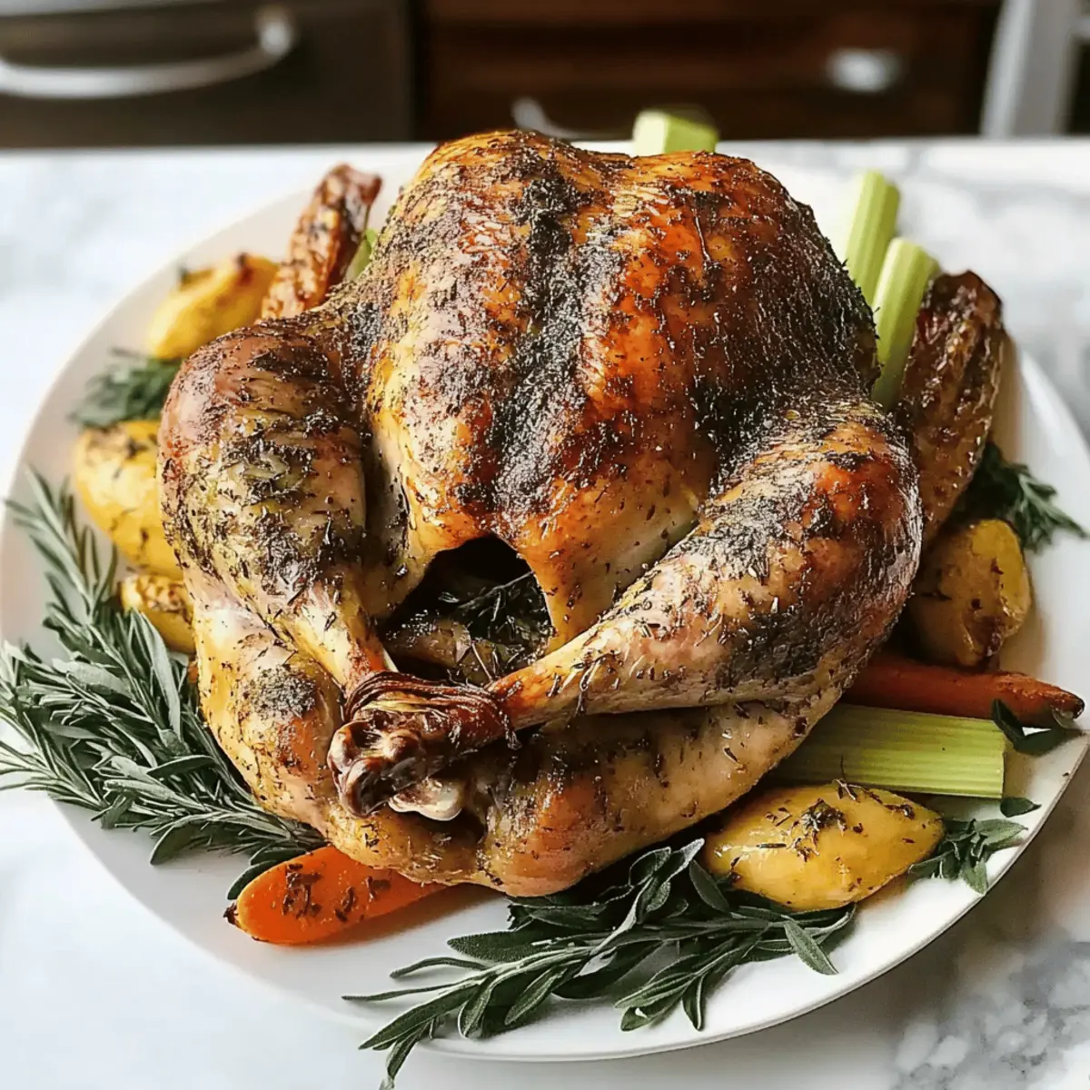 Garlic Thanksgiving Turkey with Crispy Skin and Juicy Flavor