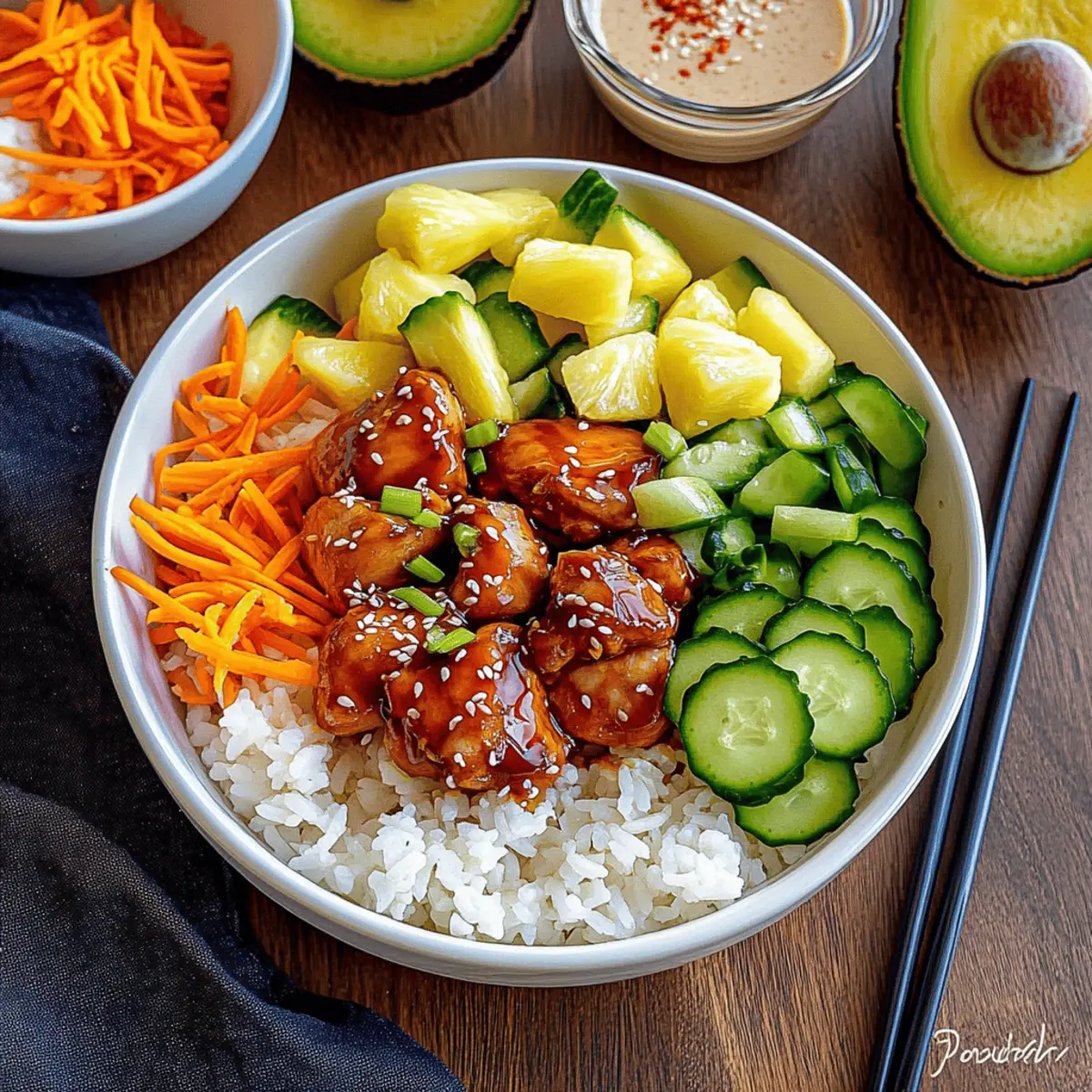 Hawaiian Inspired Chicken Poke Bowl Full of Flavorful Joy
