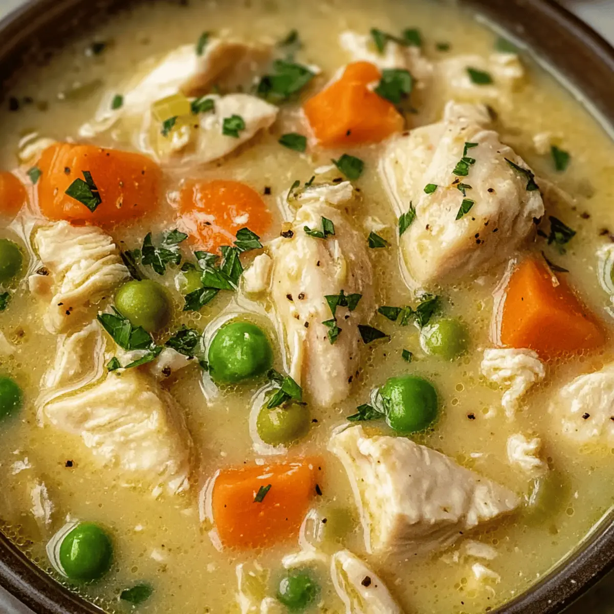 Comforting High Protein Chicken Pot Pie Soup You’ll Love