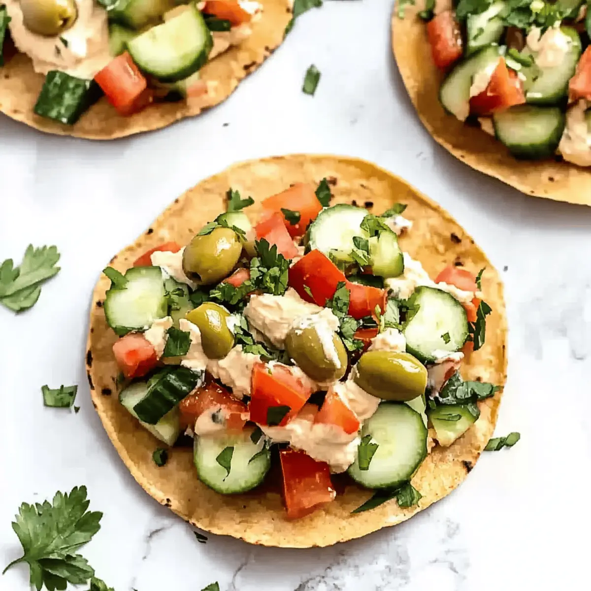 Mediterranean Tostadas: Quick, Crispy, and Flavor-Packed!