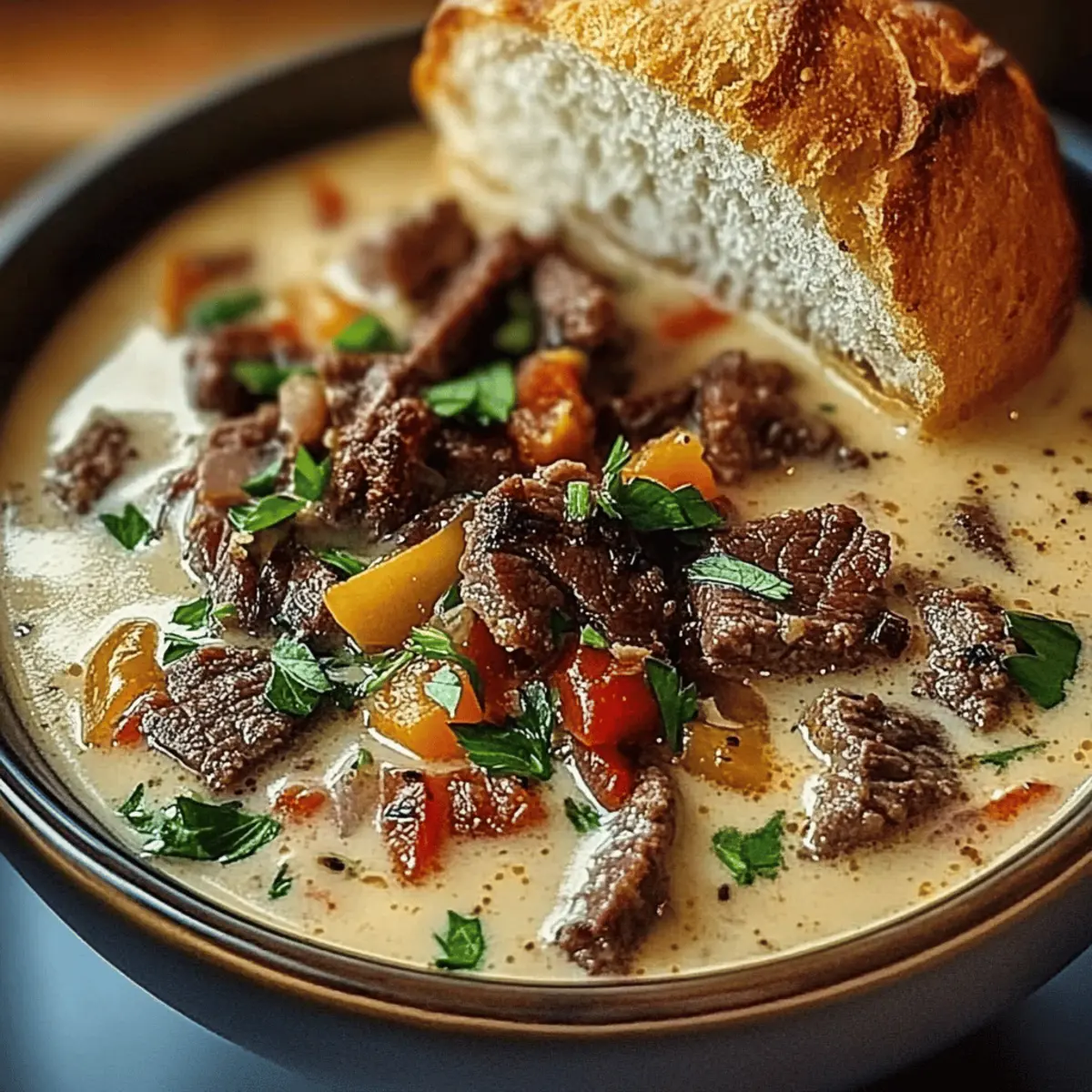 Philly Cheesesteak Soup: Cozy Comfort for Chilly Nights