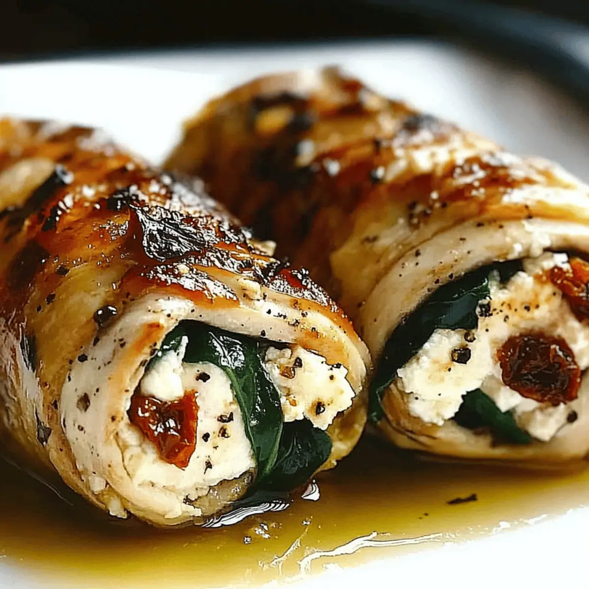 Rolled Up Chicken with Feta, Spinach, and Sun-Dried Tomatoes Delight