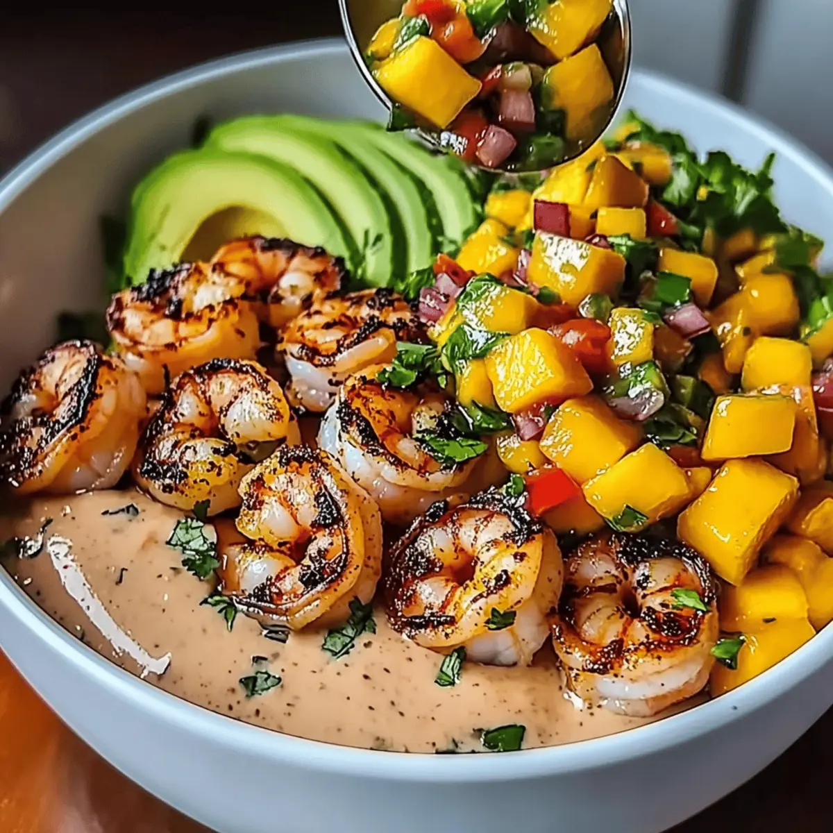 Shrimp and Avocado Bowls with Mango Salsa for a Fresh Feast