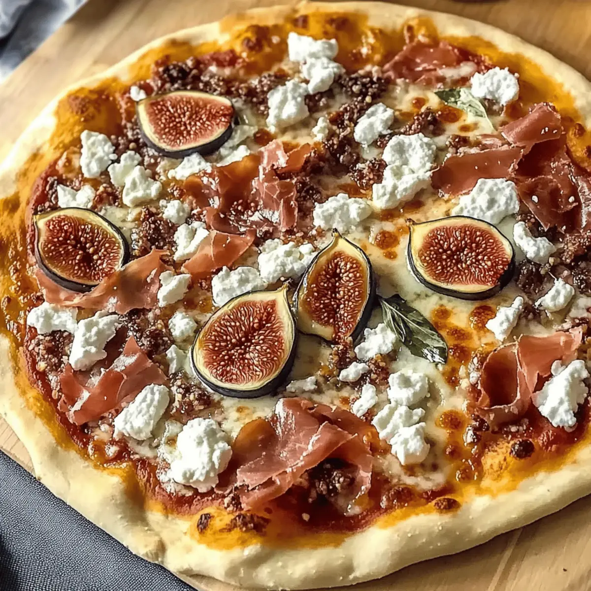 Delicious Simple Fig Pizza with Goat Cheese and Prosciutto