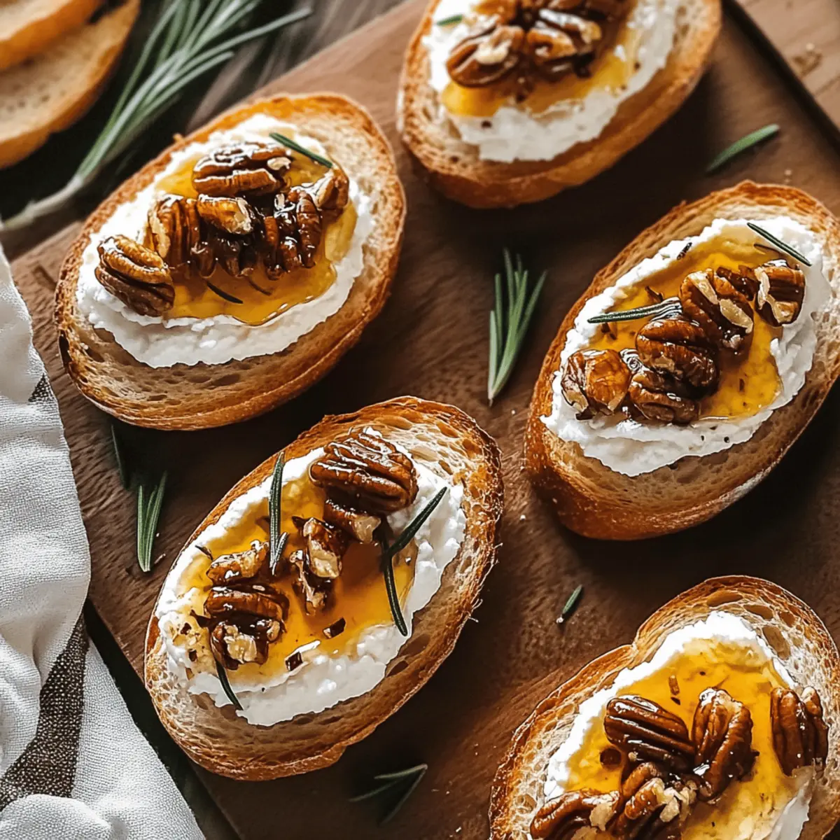 Sweet and Spicy Whipped Feta Crostini with Hot Honey Bliss