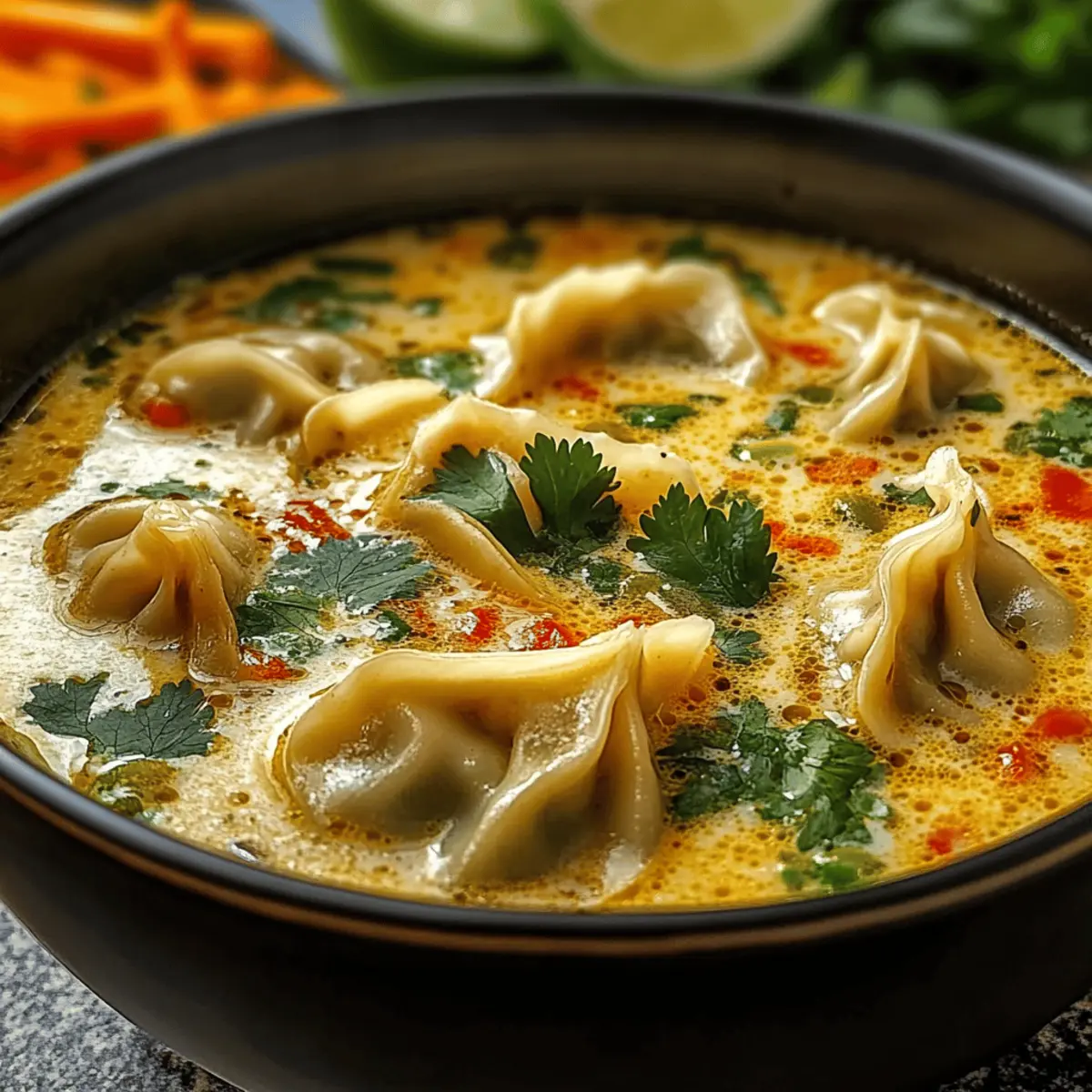 Thai Potsticker Coconut Soup for Creamy Cozy Nights