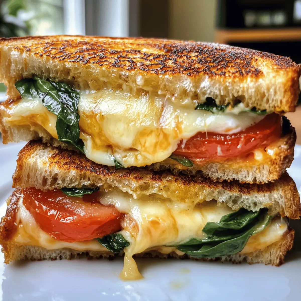 Tomato Basil Grilled Cheese that Melts in Your Mouth