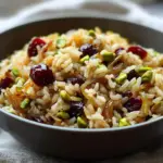 Rice Pilaf with Caramelized Onion, Orange, Cherry & Pistachio