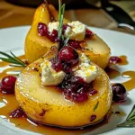 Baked Pears with Goat Cheese, Honey, and Cranberries