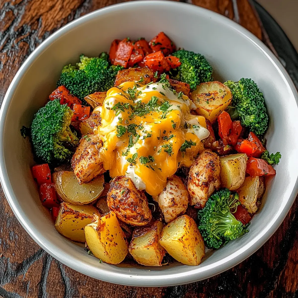 Crispy Potato and Chicken Bowl: Comfort in Every Bite