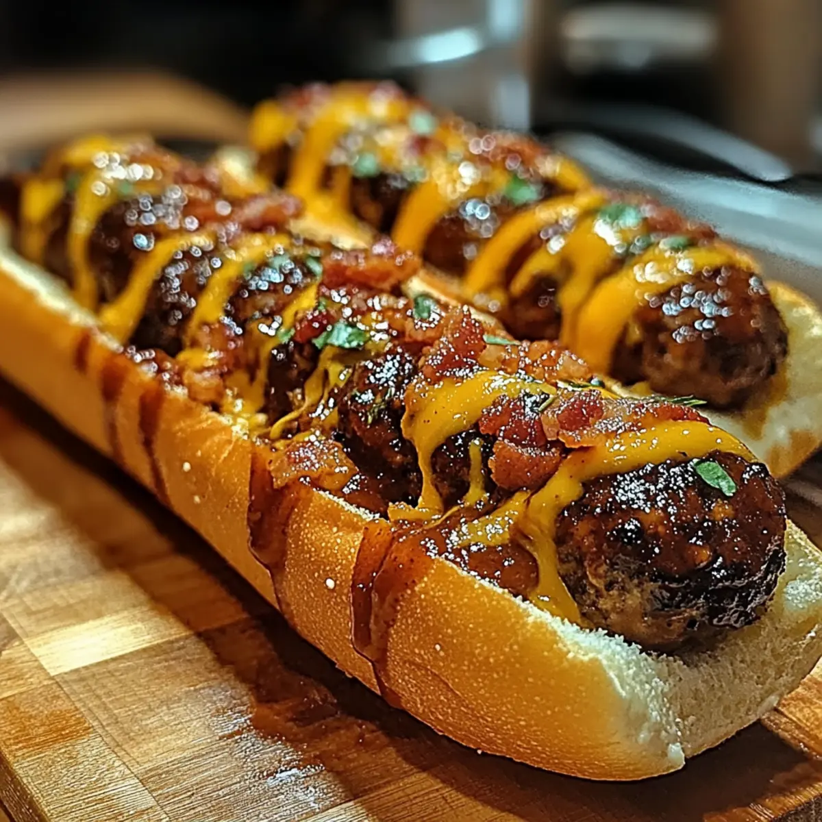 Bourbon BBQ Bacon Cheeseburger Meatball Subs to Wow Your Tastebuds