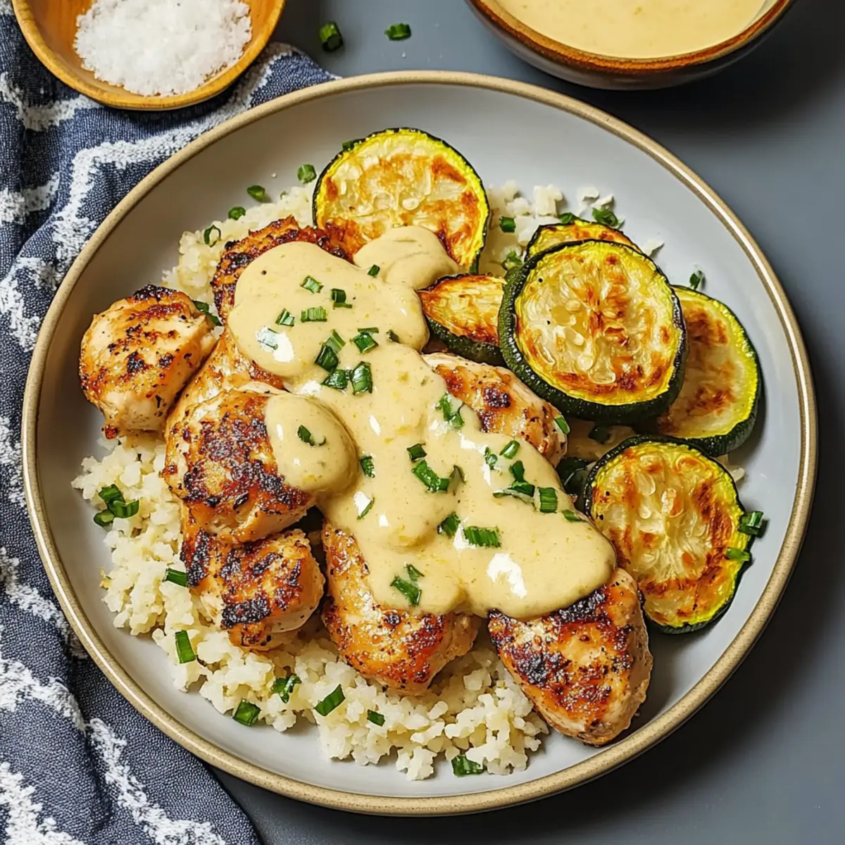 Creamy Lemon Butter Chicken with Crispy Zucchini Bliss