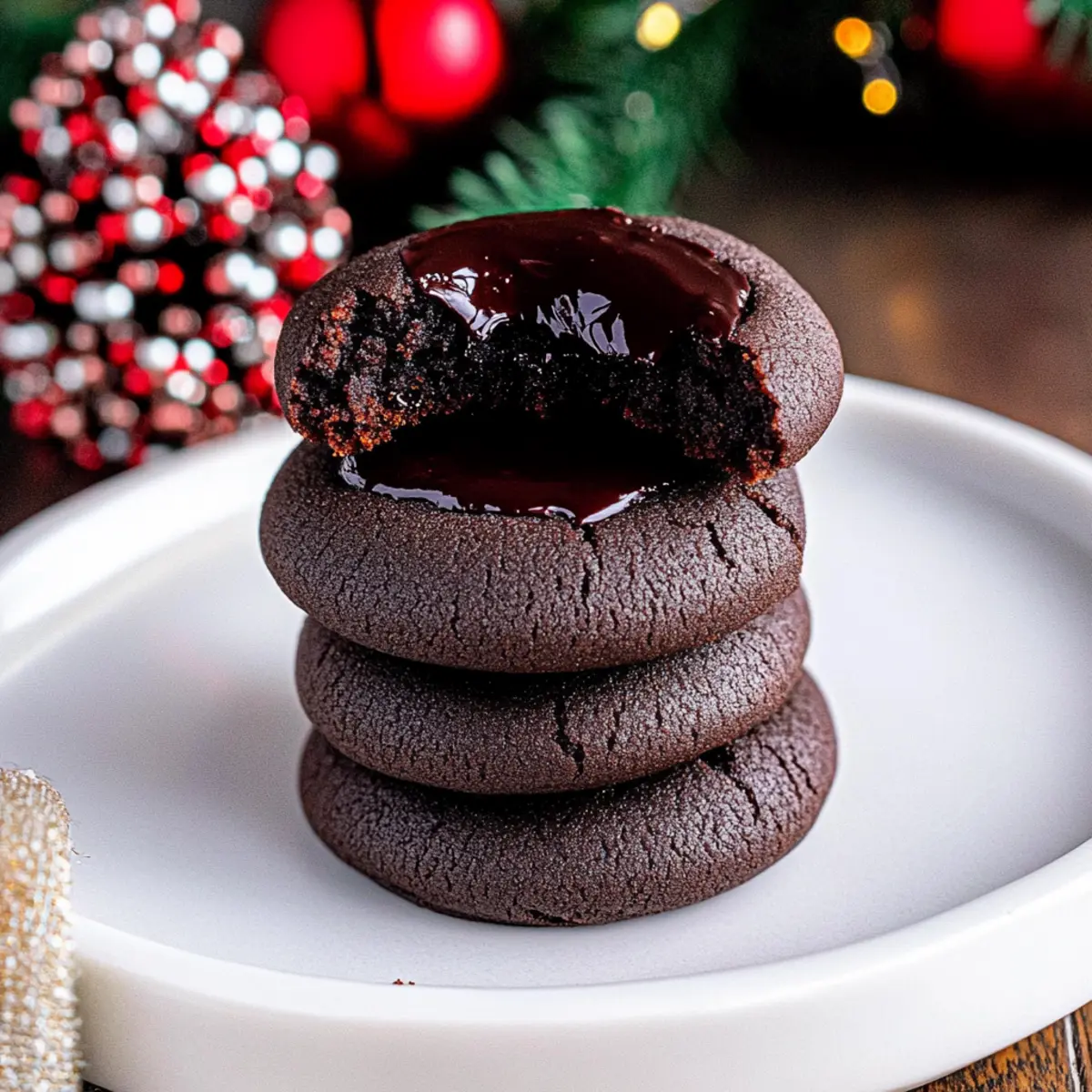 Decadent Chocolate Thumbprint Cookies with Ganache Bliss
