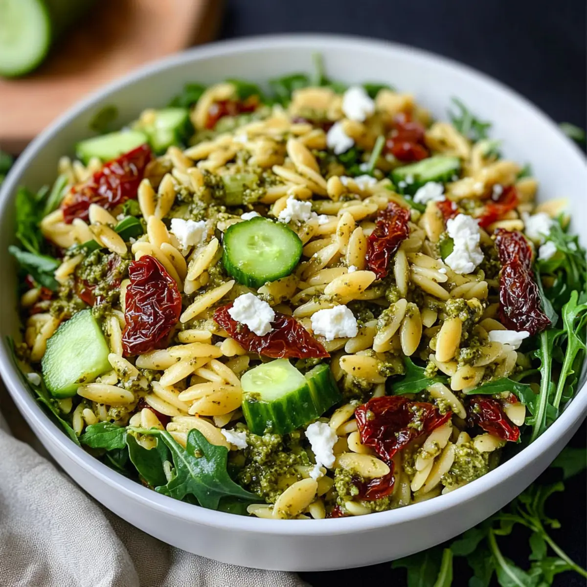 Refreshing Sundried Tomato Orzo Pesto Salad in Just 15 Minutes