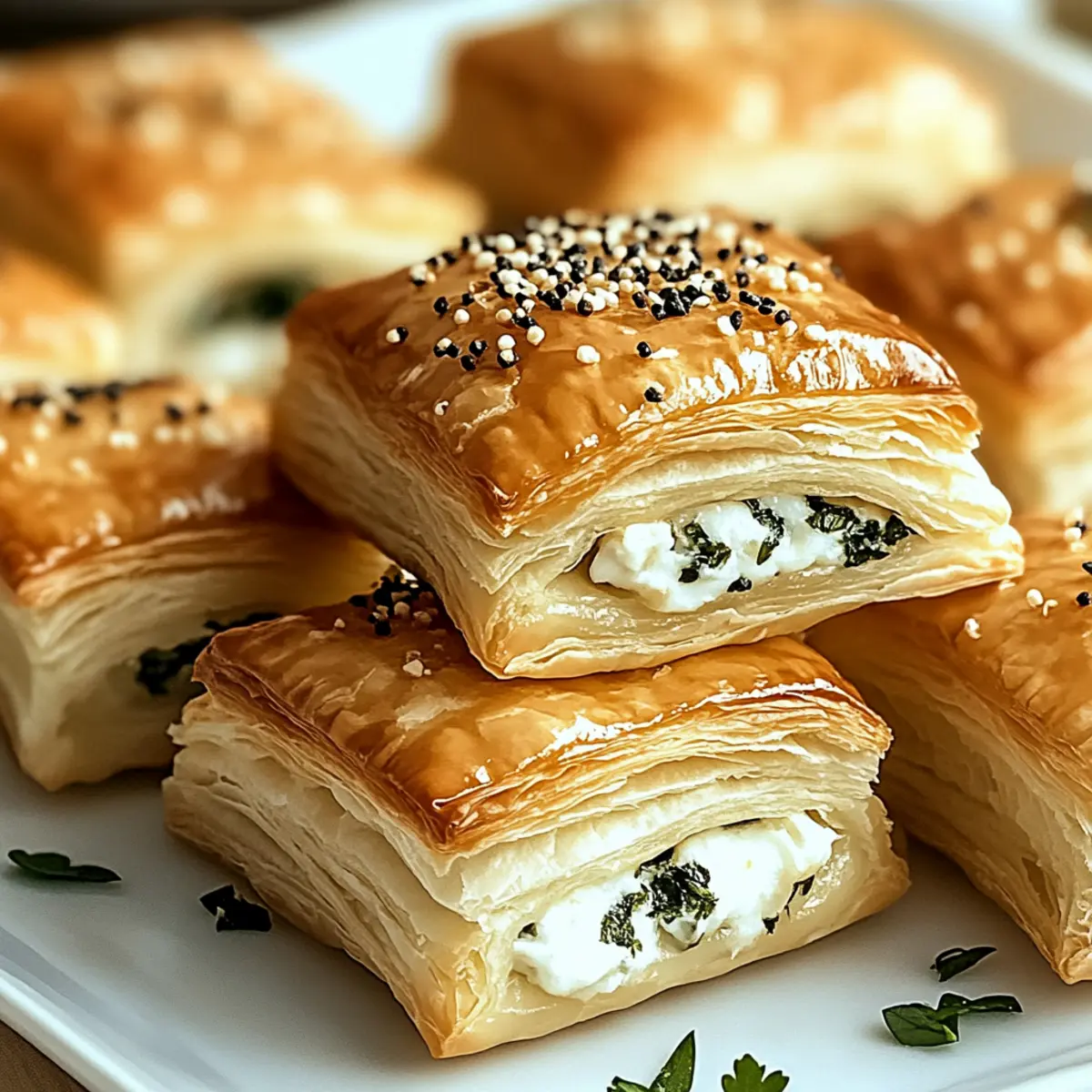 Savory Herb and Cheese Stuffed Puff Pastry Bites Everyone Loves