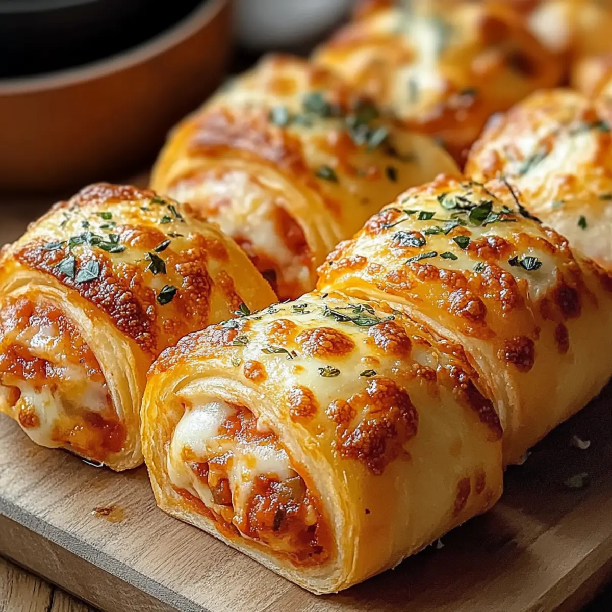 Flaky Pepperoni Pizza Rolls with Mozzarella and Herbs Magic
