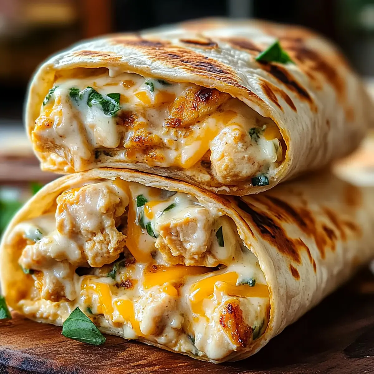 Cheesy Garlic Chicken Wraps: Quick Comfort Food Delight