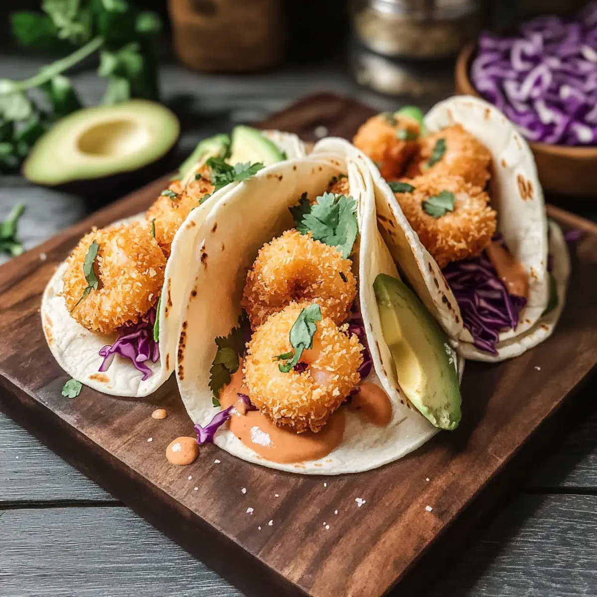 Crispy Coconut Shrimp Tacos with Spicy Lime Sauce Bliss