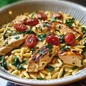 Mediterranean Creamy Chicken Orzo