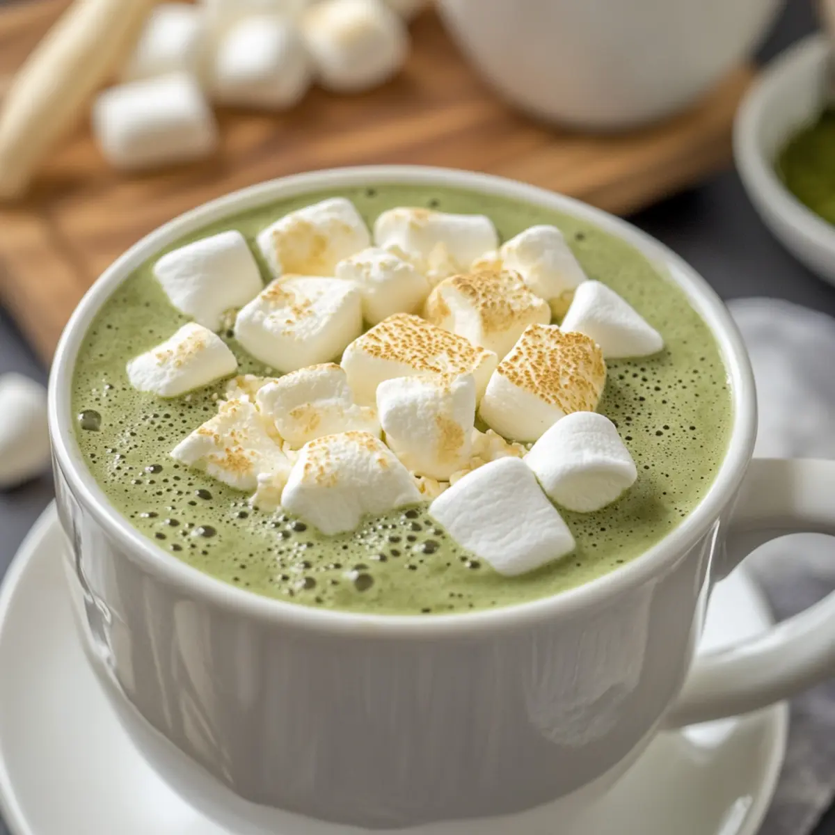 Warm Up with Cozy Matcha White Hot Chocolate Indulgence