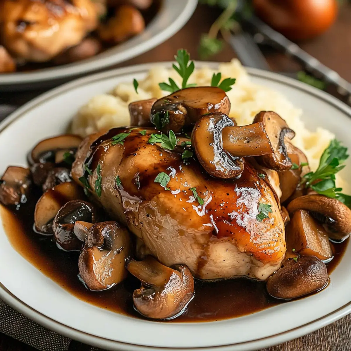 Savory Crockpot Balsamic Chicken with Mushrooms Delight