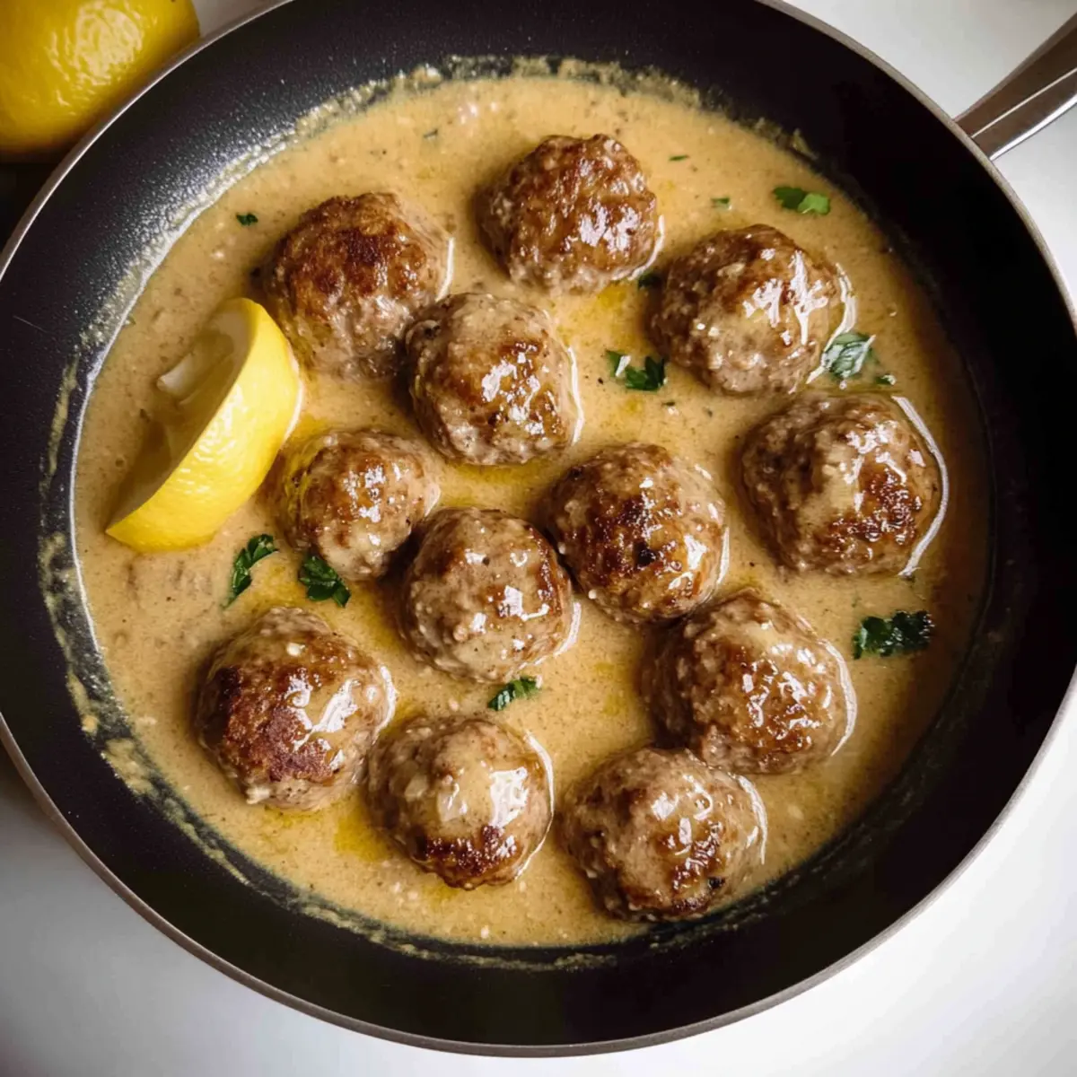 Savory Meatballs in Lemon Sauce for a Quick Dinner Delight