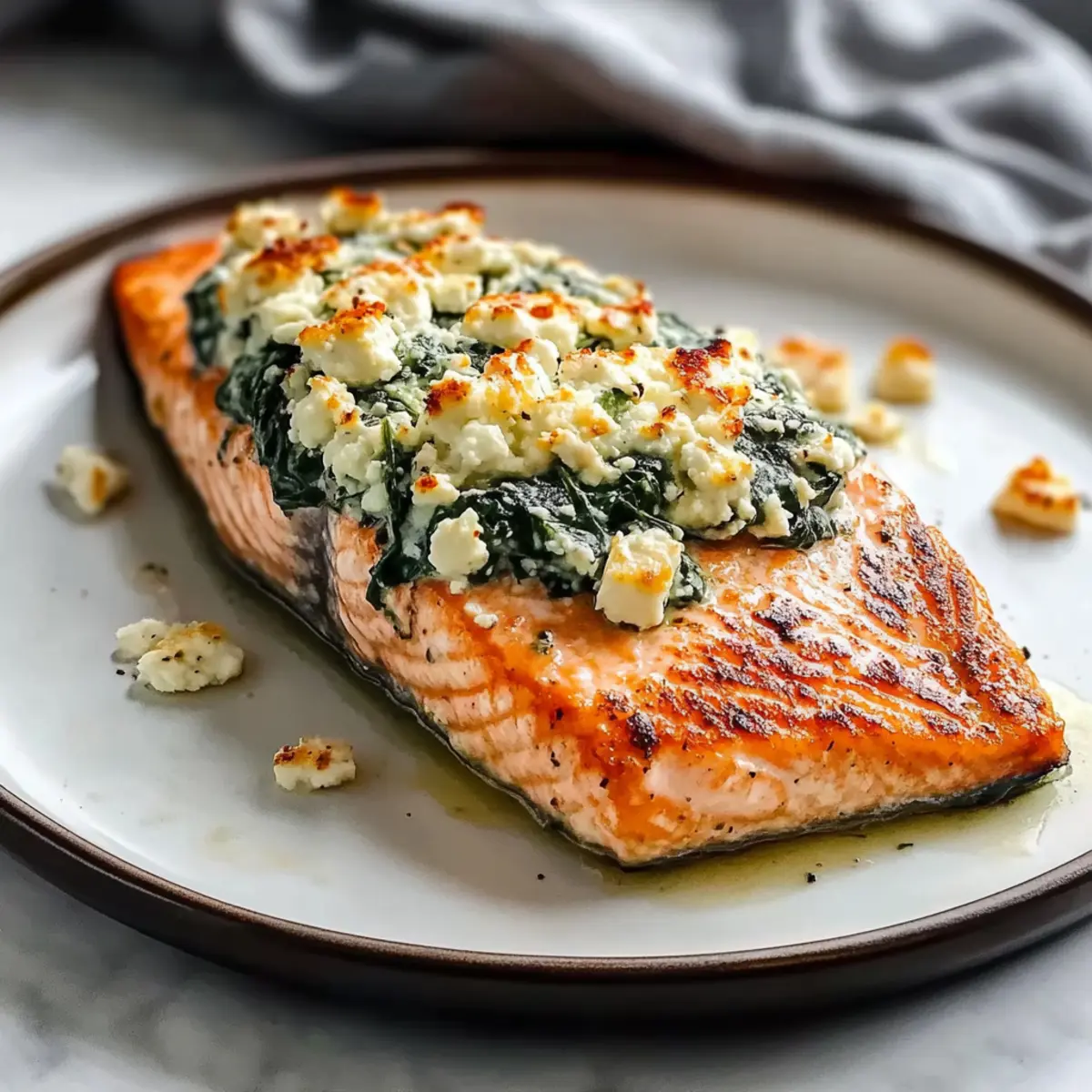 Baked Stuffed Salmon with Spinach and Feta for Effortless Elegance