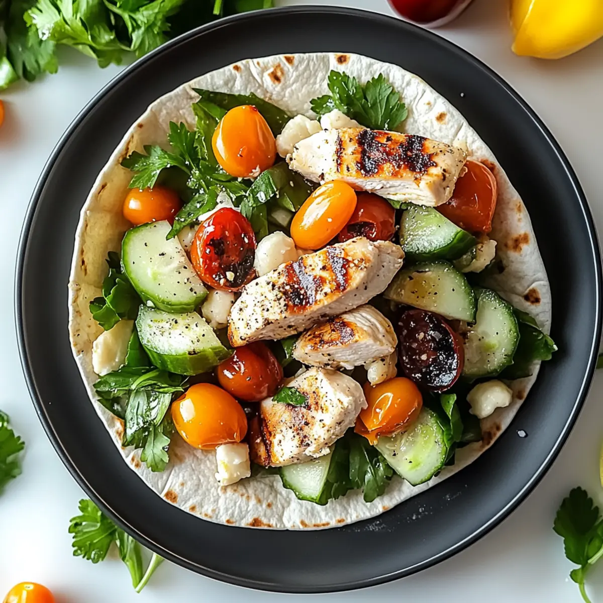 Mediterranean Chicken Wraps Bursting with Flavor and Freshness