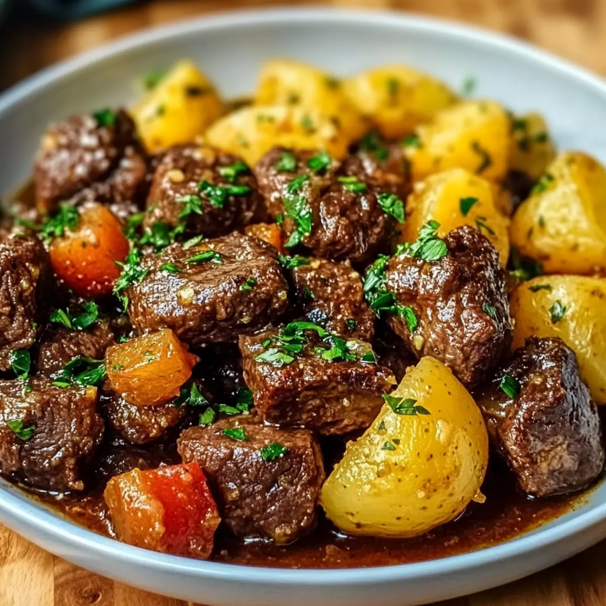 Melt-In-Your-Mouth High Protein Slow Cooker Garlic Butter Beef Bites