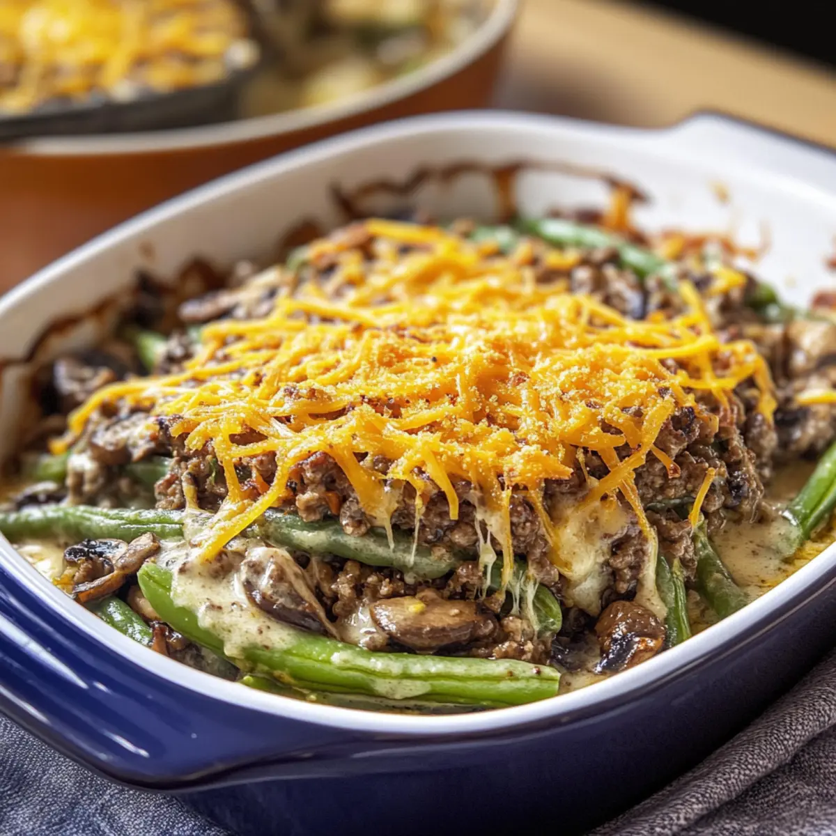 Delicious Hamburger Green Bean Casserole with Mushrooms Bliss