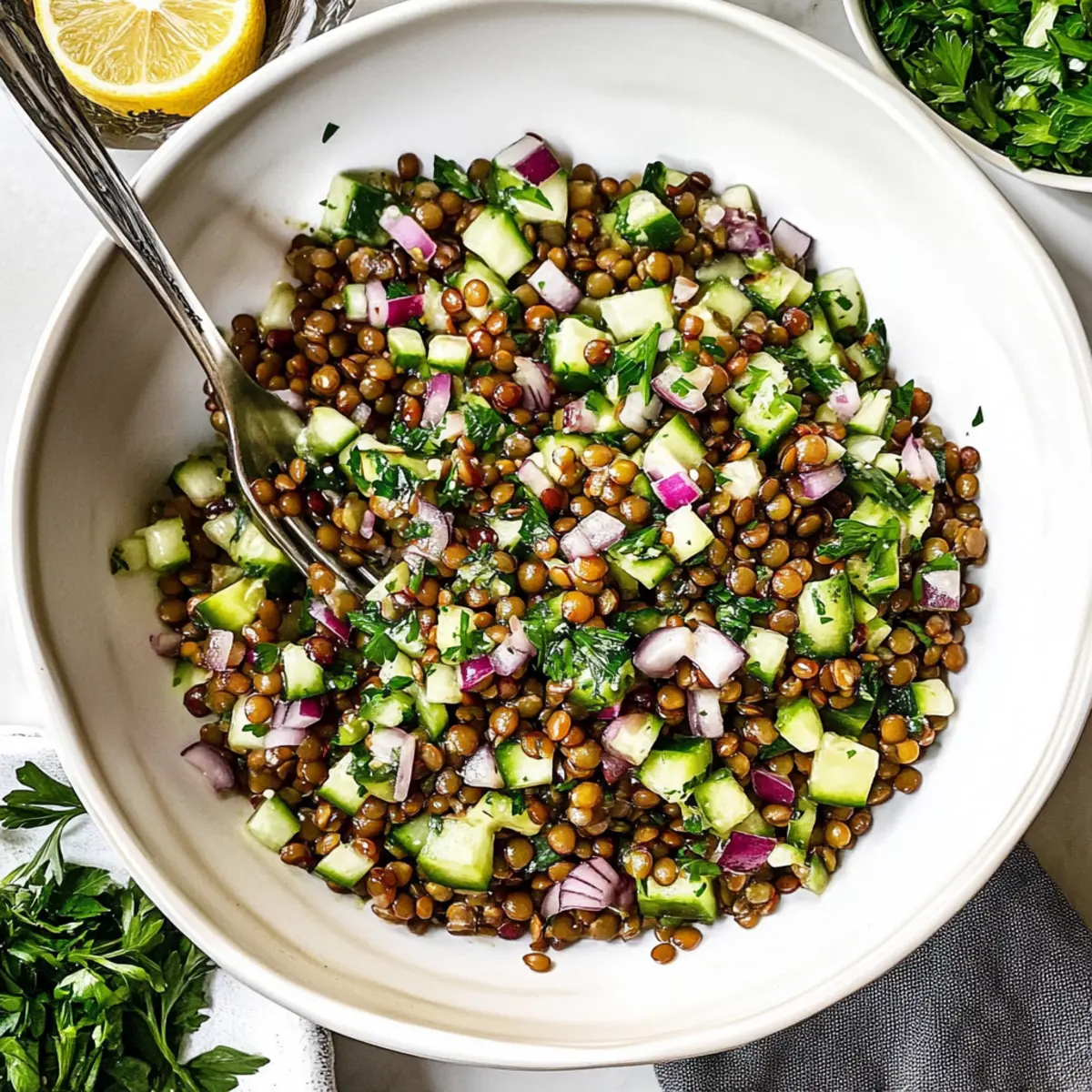 Fresh and Zesty Lentil Salad with Lemon Vinaigrette