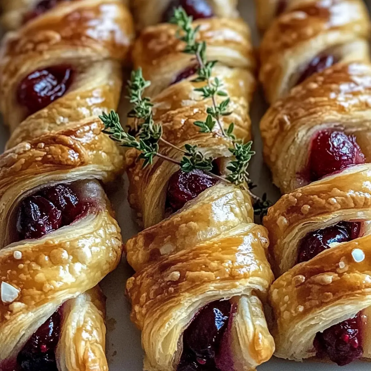 Cranberry Brie and Thyme Puff Pastry Twists for Festive Fun