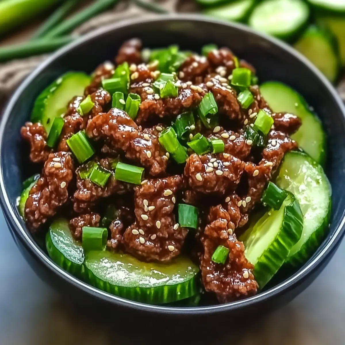 Spicy Keto Korean Beef with Cucumber Salad: Quick & Delicious!