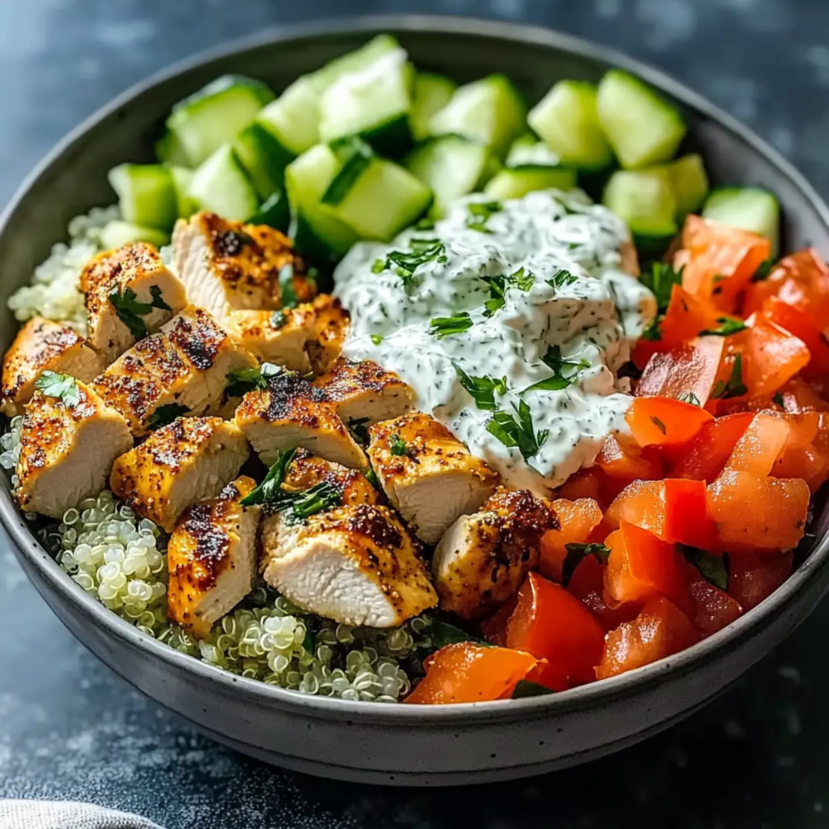 Zesty Chicken Tzatziki Bowls for a Fresh Mediterranean Feast