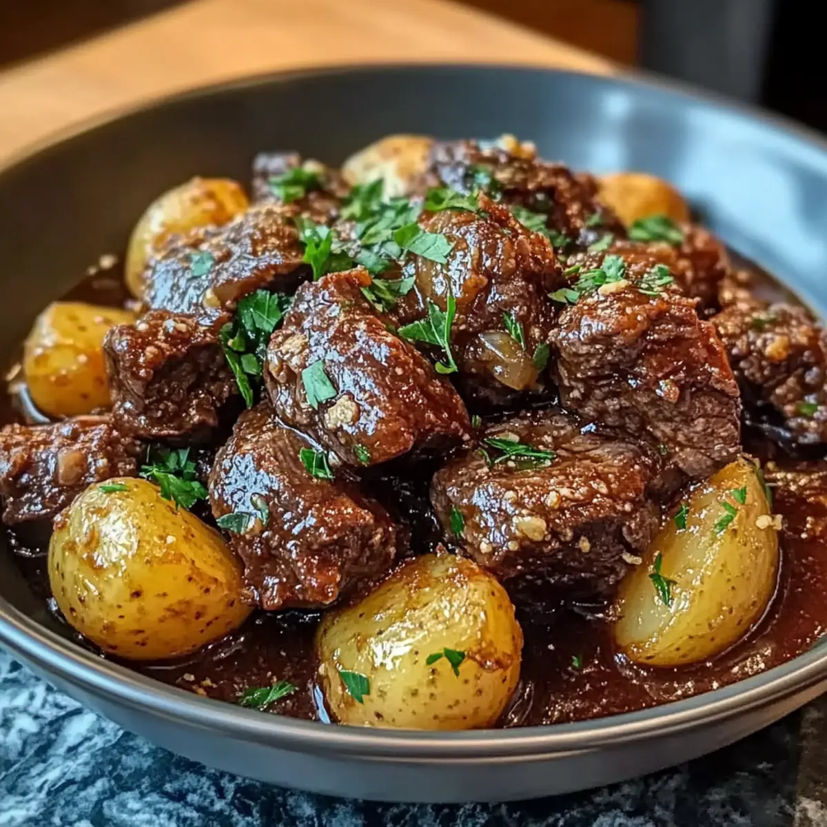 Savory Slow Cooker Garlic Butter Beef with Potatoes Delight