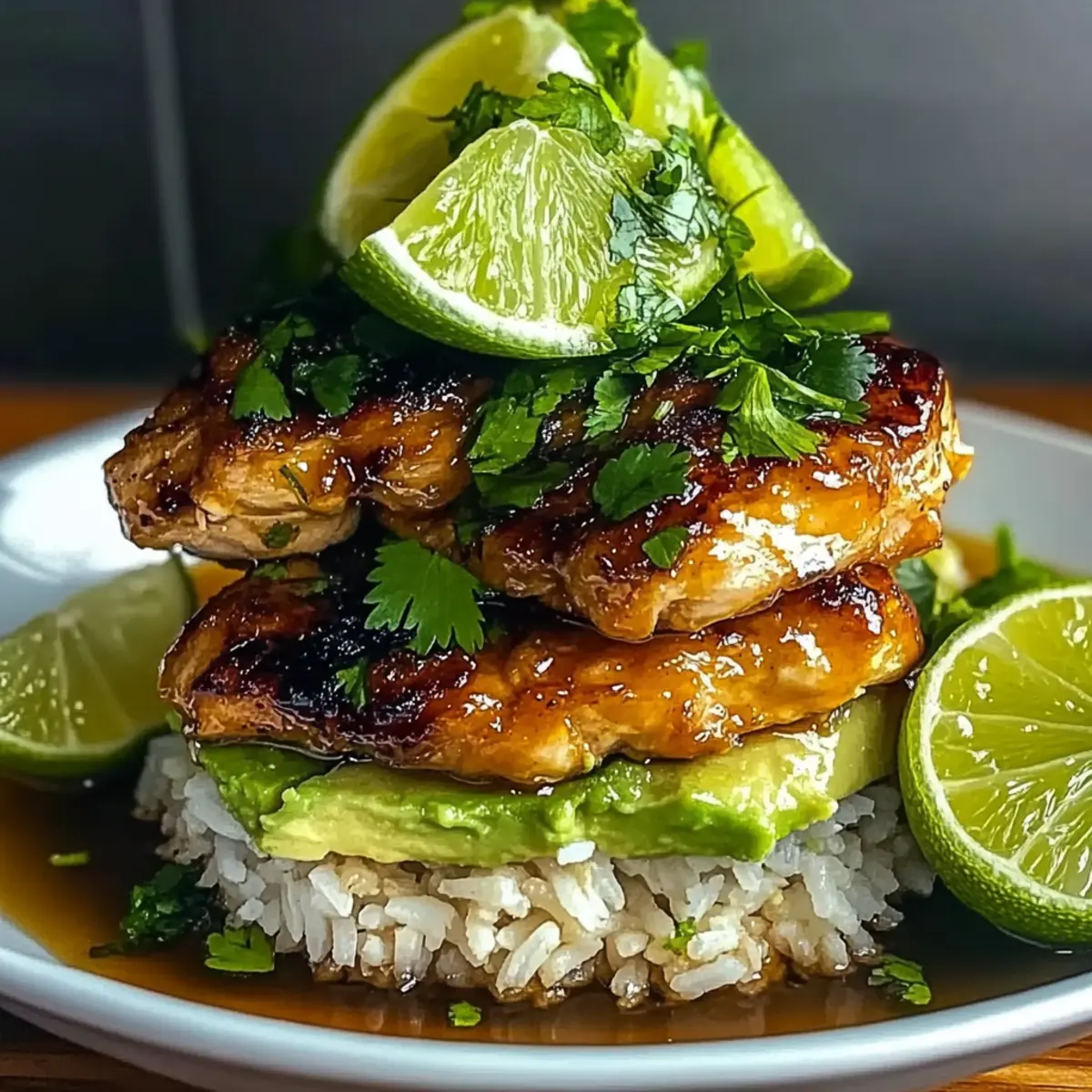 Honey Lime Chicken & Avocado Rice Stack for a Zesty Dinner Delight