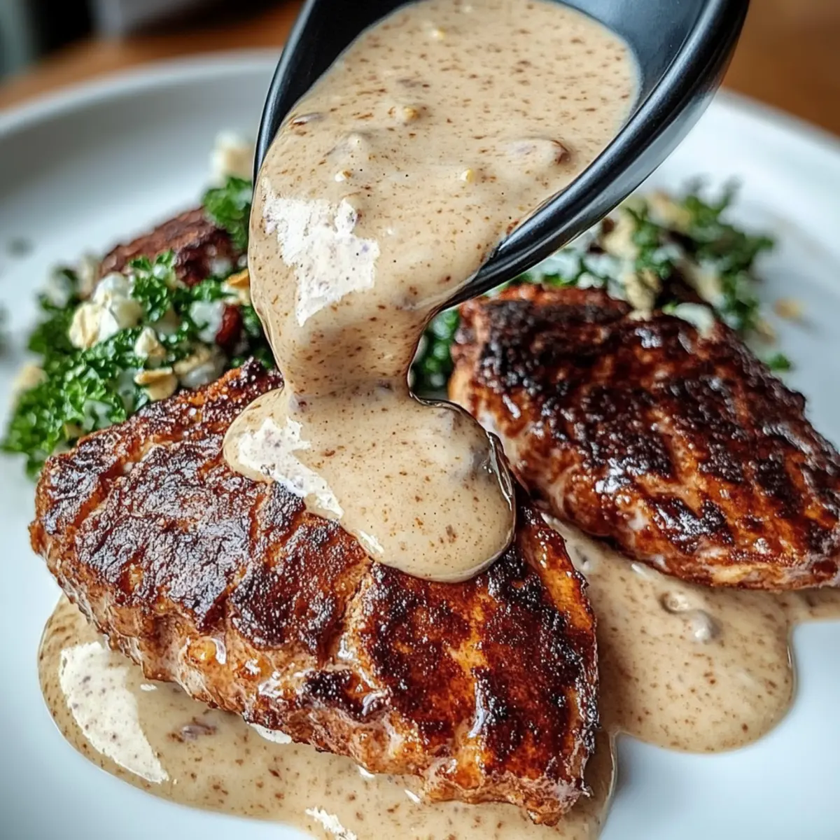 Savor Tuna Steaks with Creamy Garlic Sauce & Salad Tonight