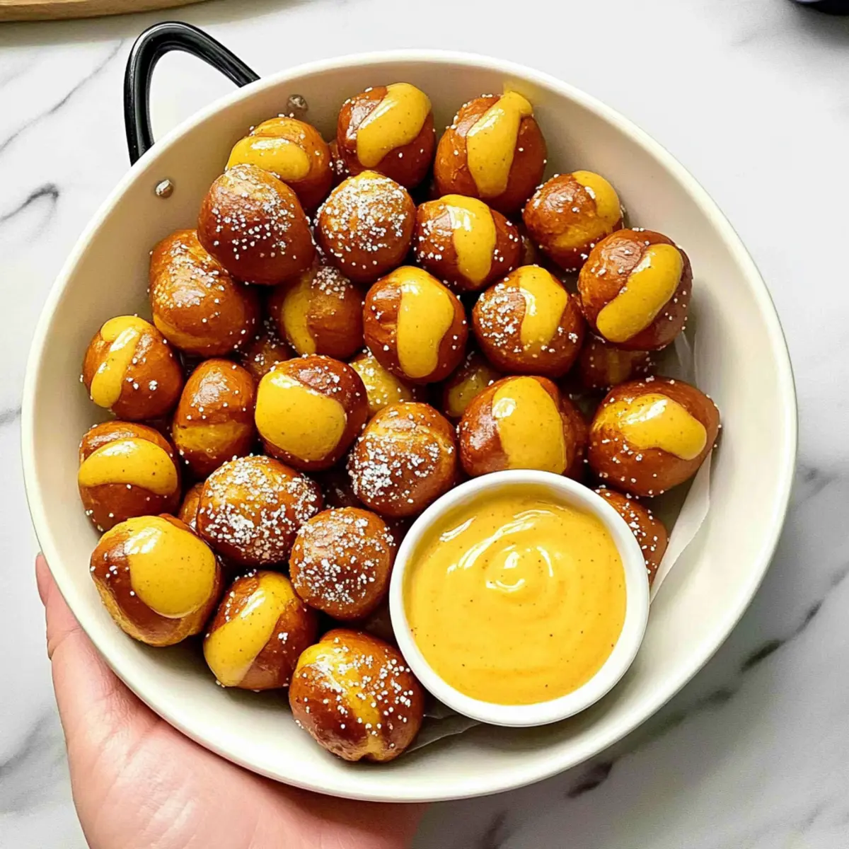Fluffy Pretzel Bites You Can't Resist with Honey Mustard Dip