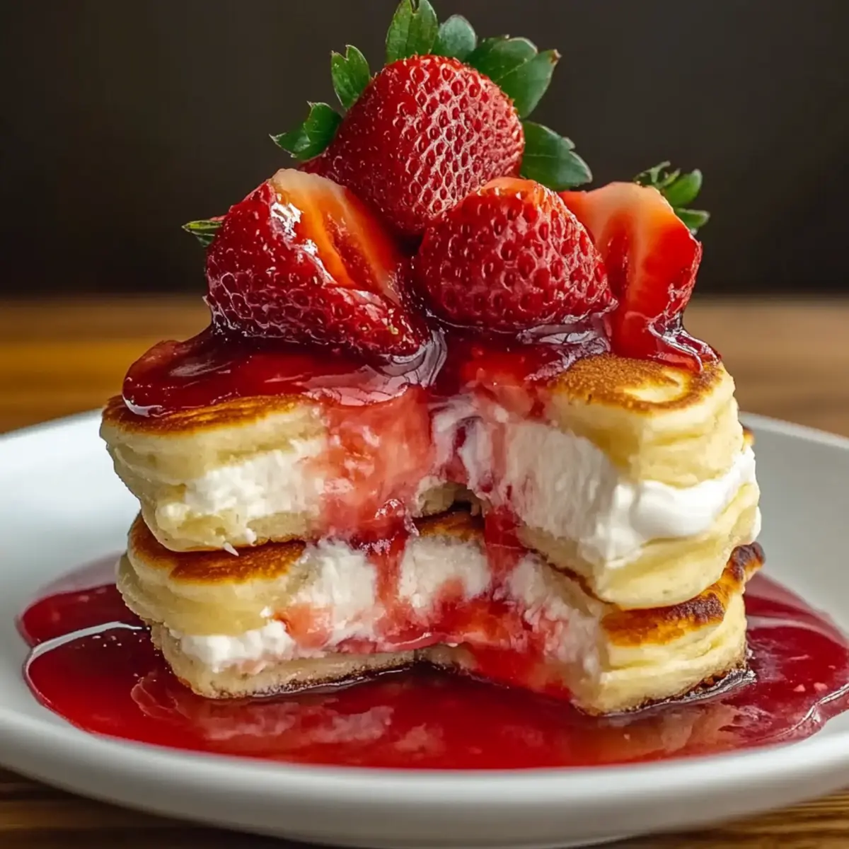 Indulge in Fluffy Strawberry Cheesecake Pancakes Today