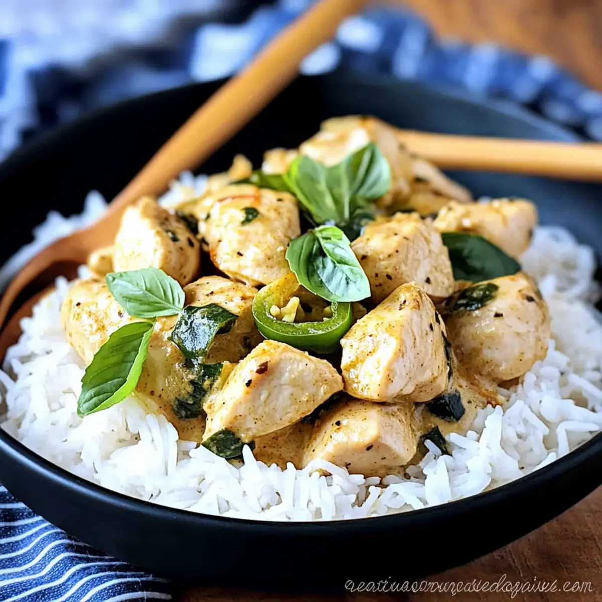 Basil Chicken with Coconut Curry Sauce for Cozy Family Nights