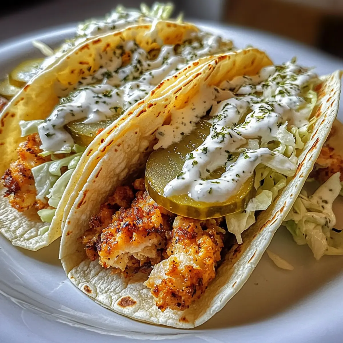 Dill Pickle Ranch Chicken Tacos with Crispy Cheese Lace Magic