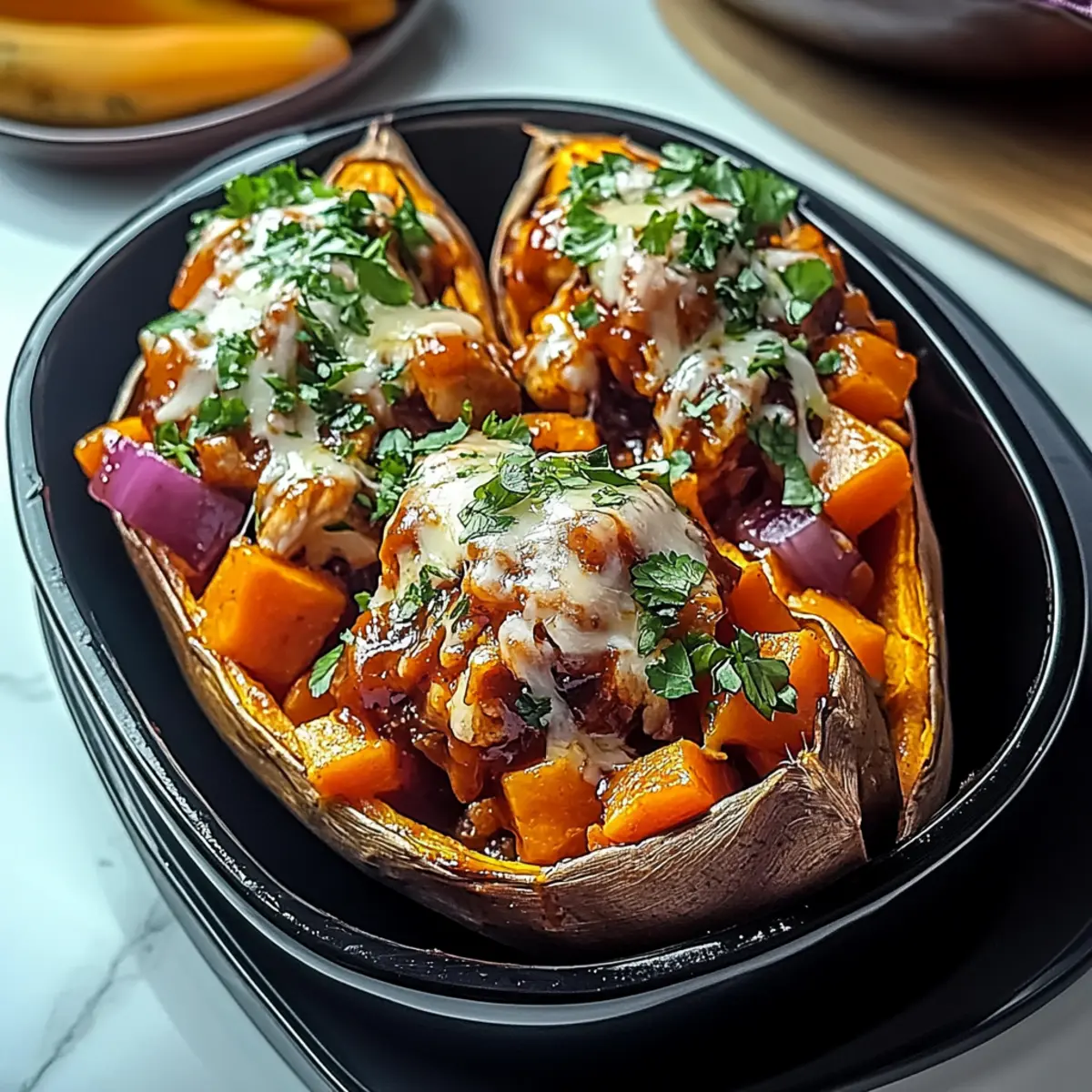 BBQ Chicken Stuffed Sweet Potatoes for a Cozy Dinner Delight