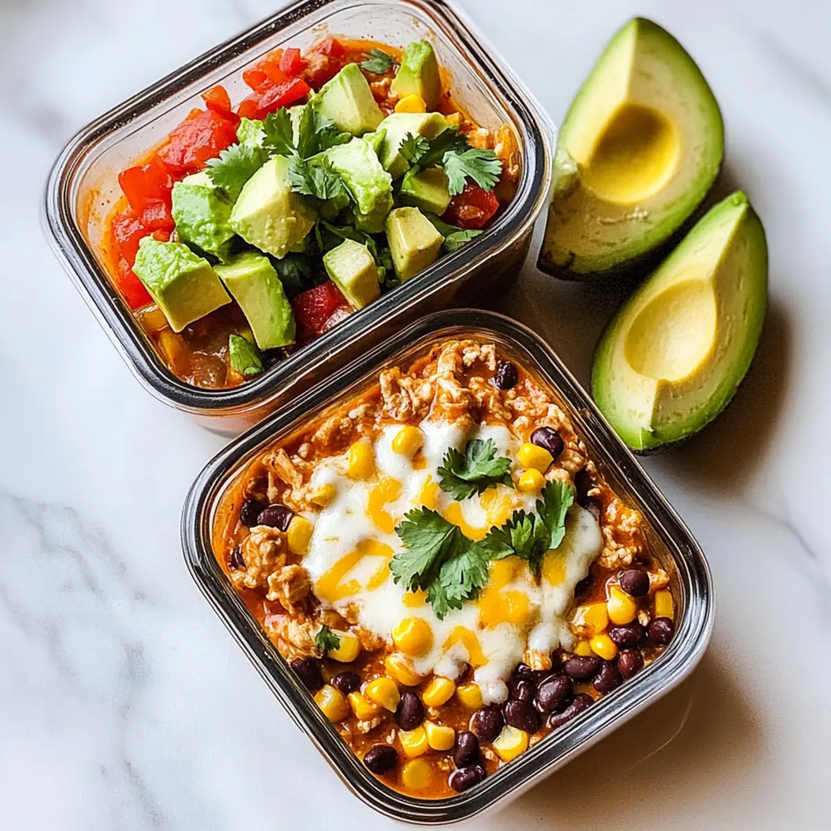High-Protein Chicken Cottage Cheese Enchilada Bowls for Dinner Delight