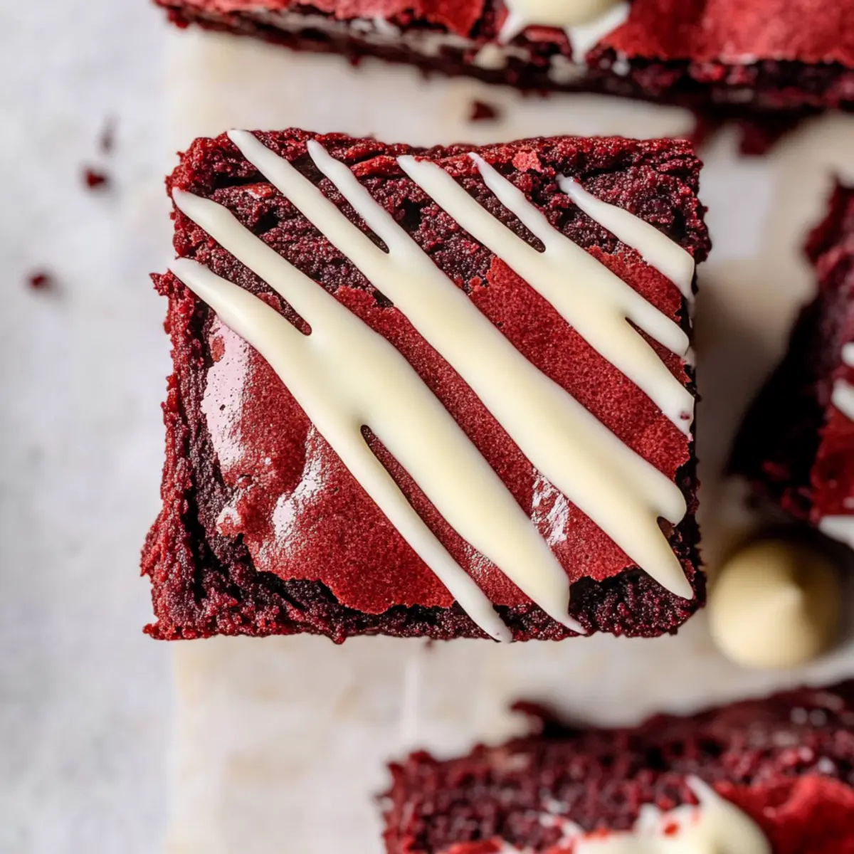 Decadent Red Velvet Brownies with White Chocolate Bliss