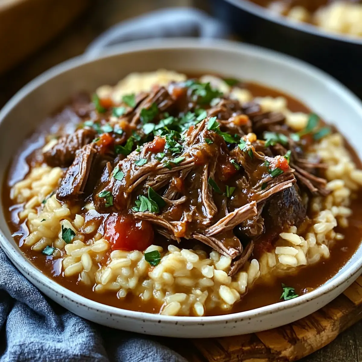 Slow-Braised Pot Roast with Creamy Parmesan Risotto Bliss
